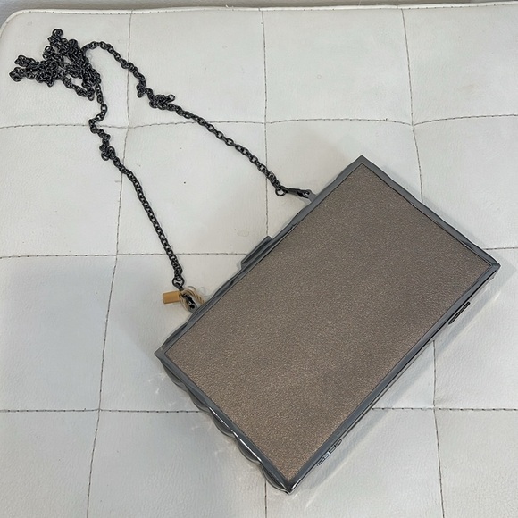 Box frame pewter clutch (nwt) - Picture 2 of 4